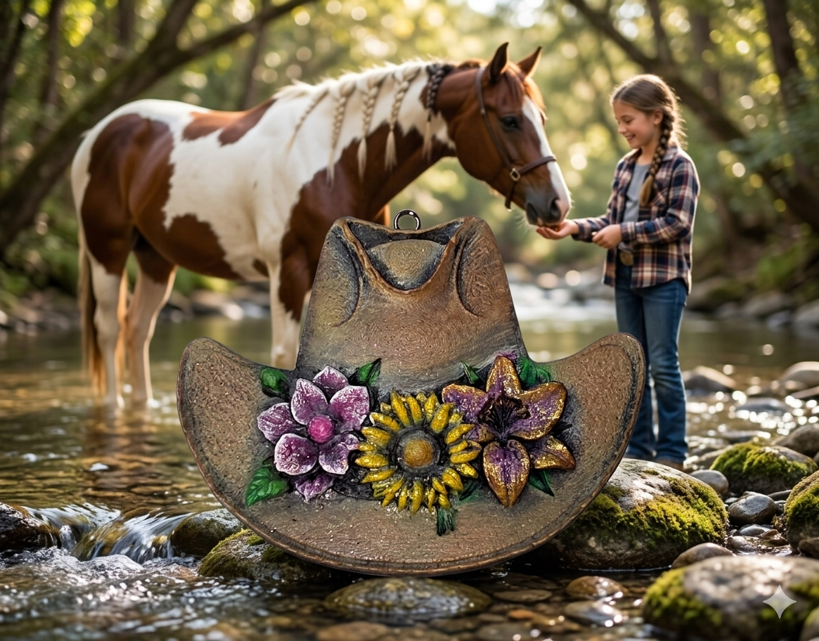 Freshie, hat, floral 2 (Hanger sold separate)