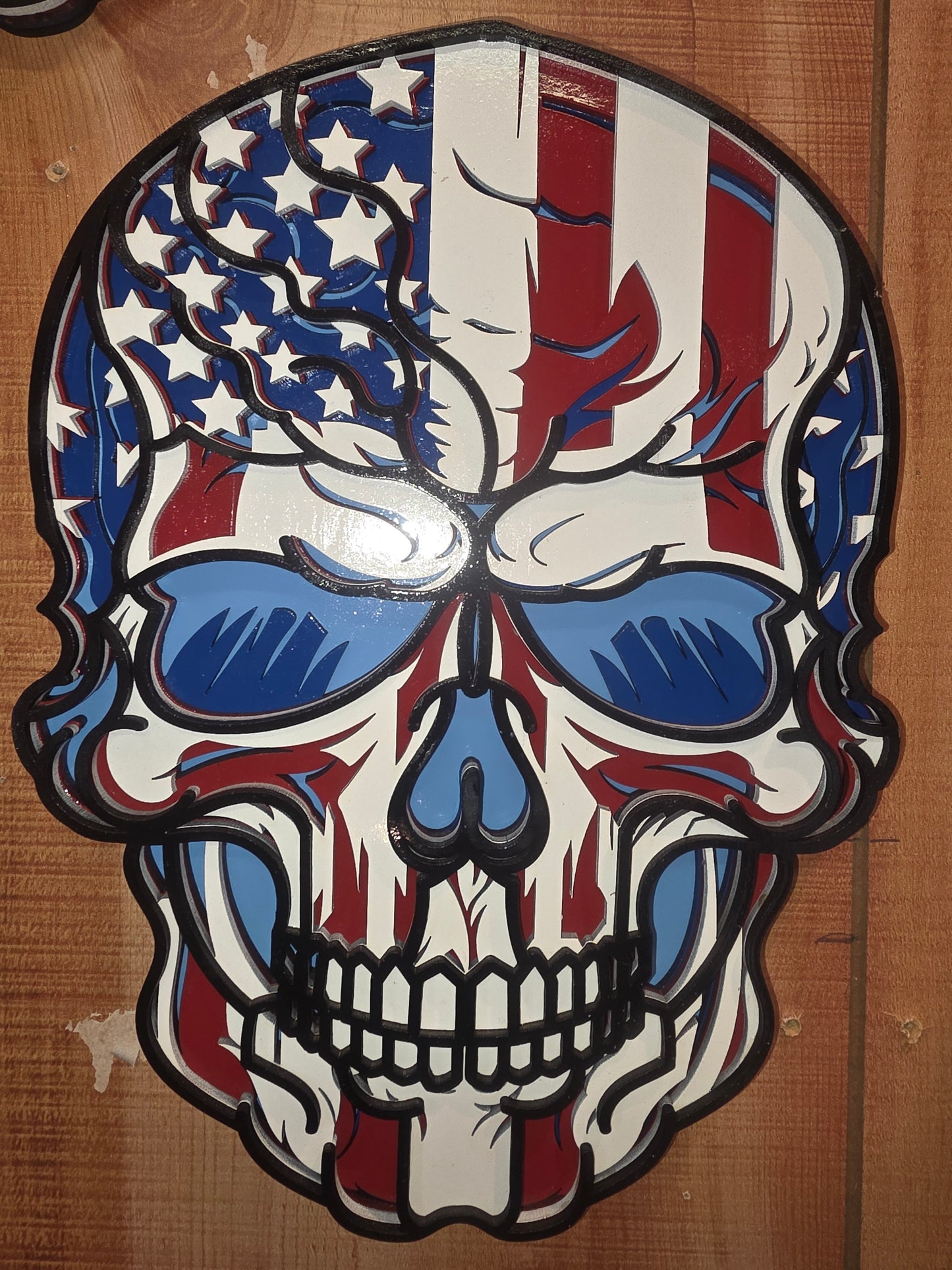 Punisher wall hanging, Black outline 2