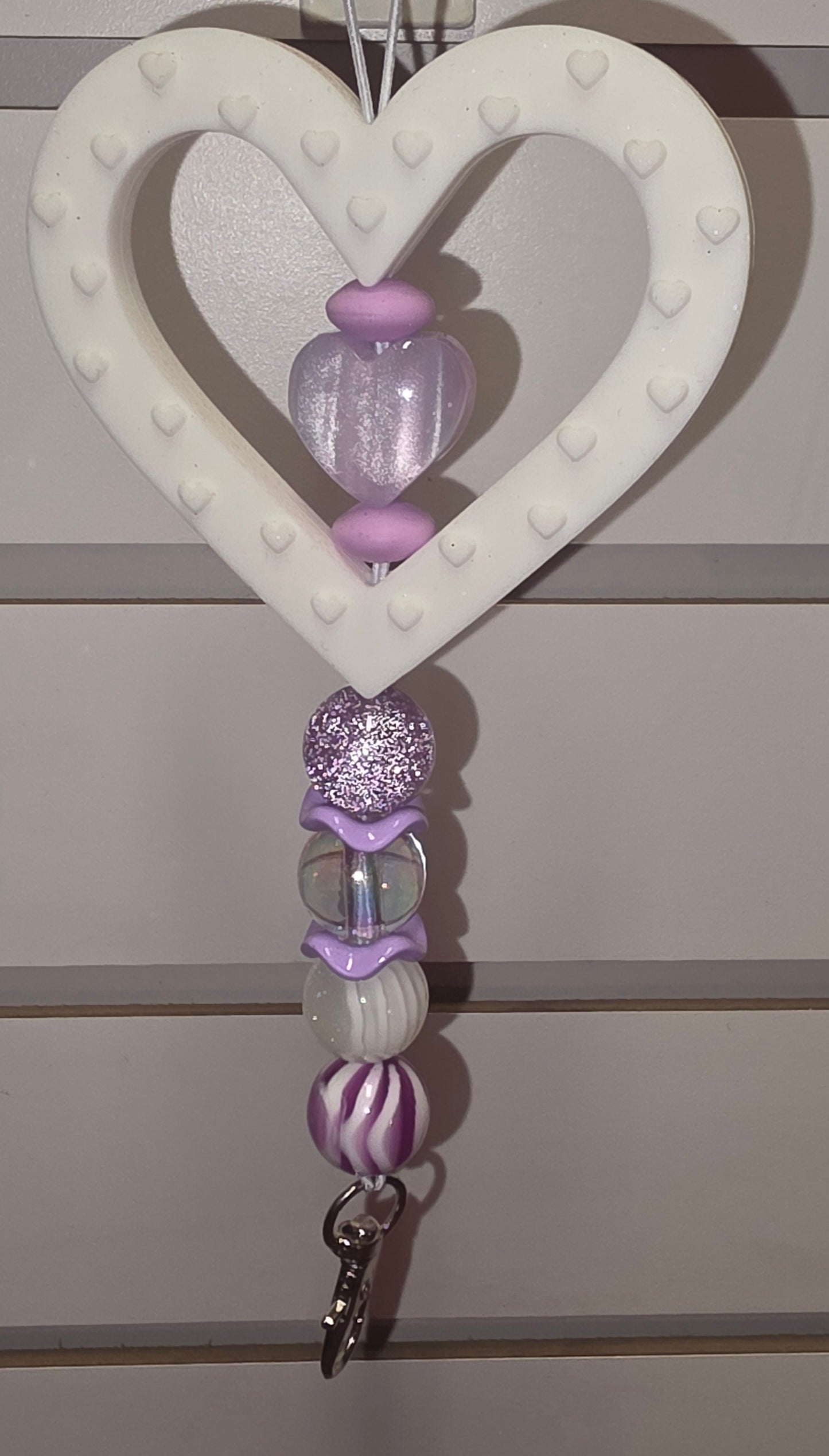 Hanger, Heart Purple/White