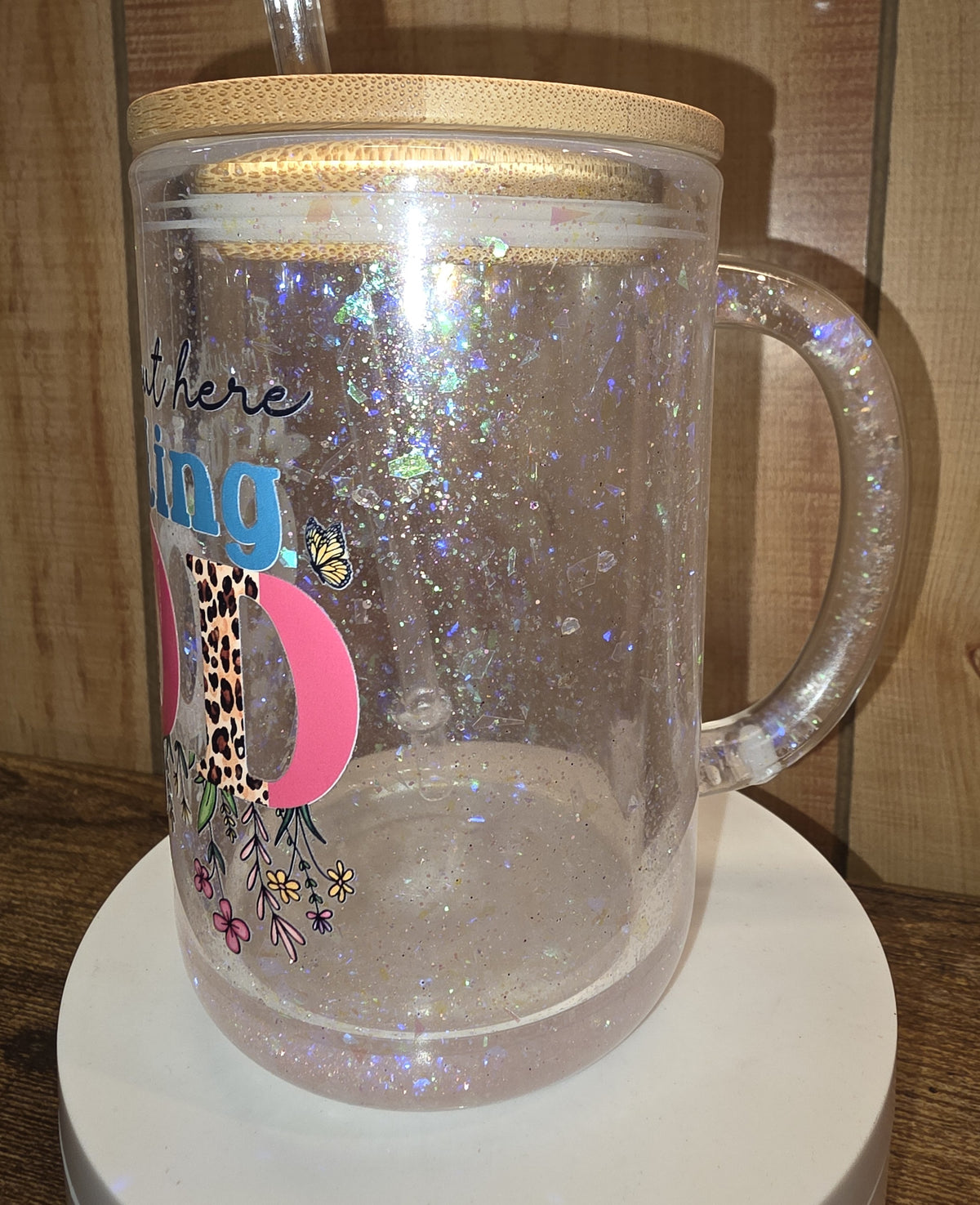 Glitter Globe, 15oz GLASS Coffee - Trusting God