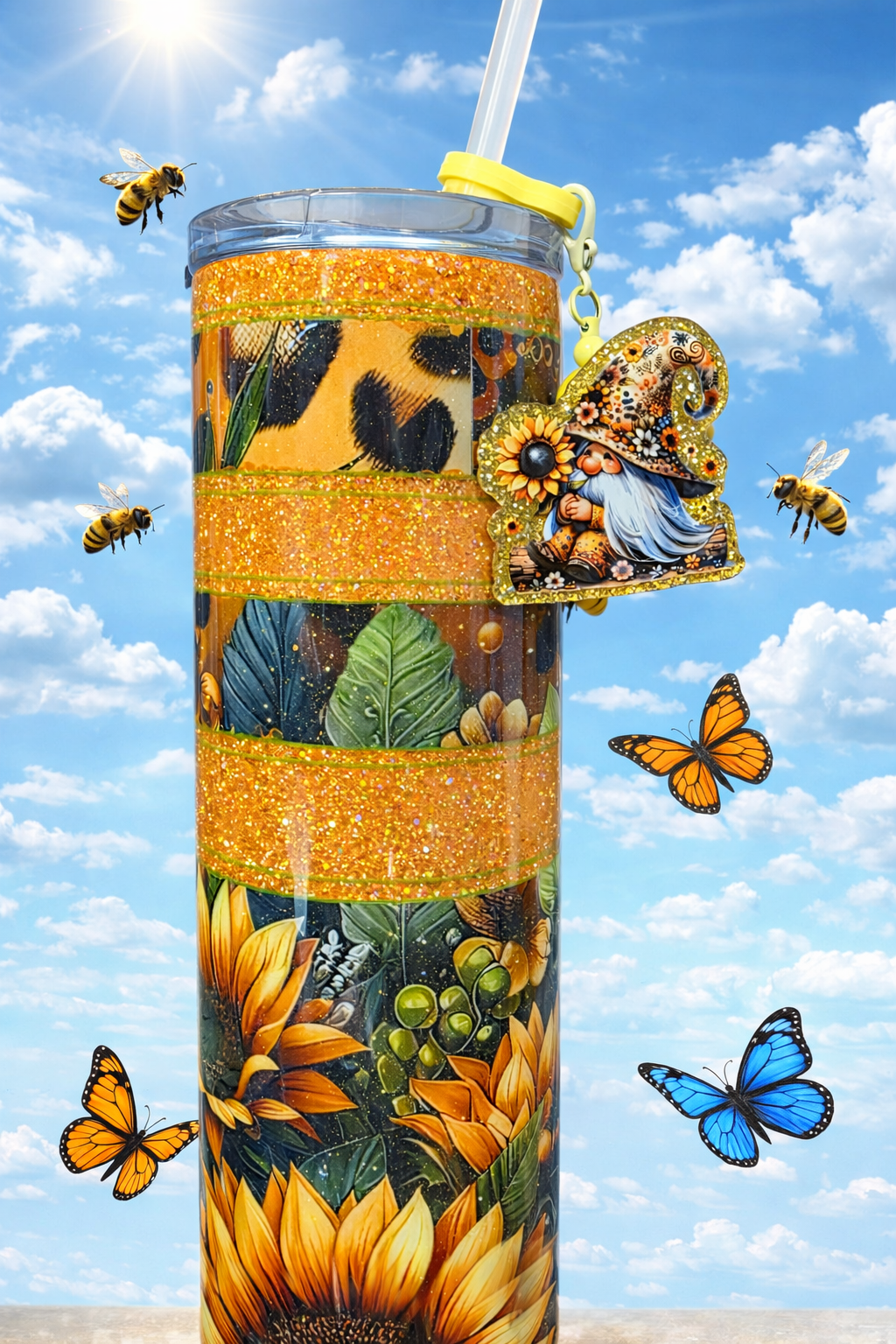 Tumbler, Leopard Sunflower 30oz
