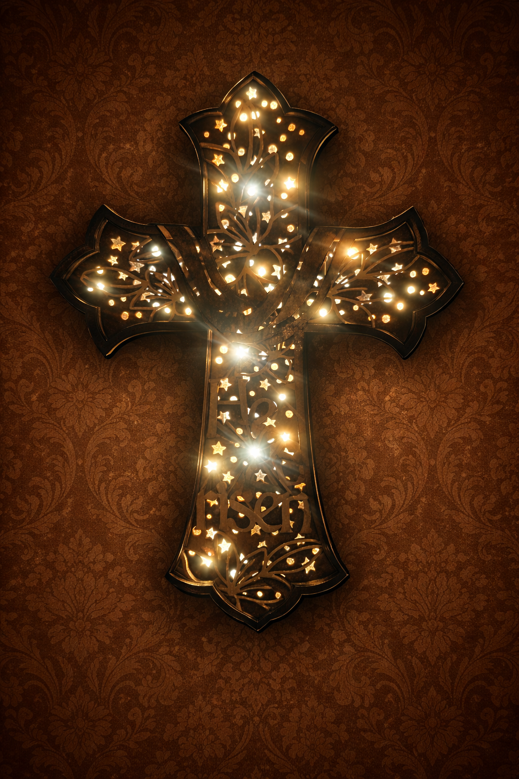 Lighted Cross, He is Risen
