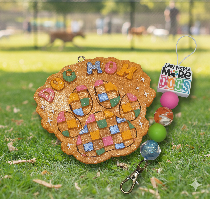 Freshie, Dog Mom Checkerboard Multi (Hanger sold separate)