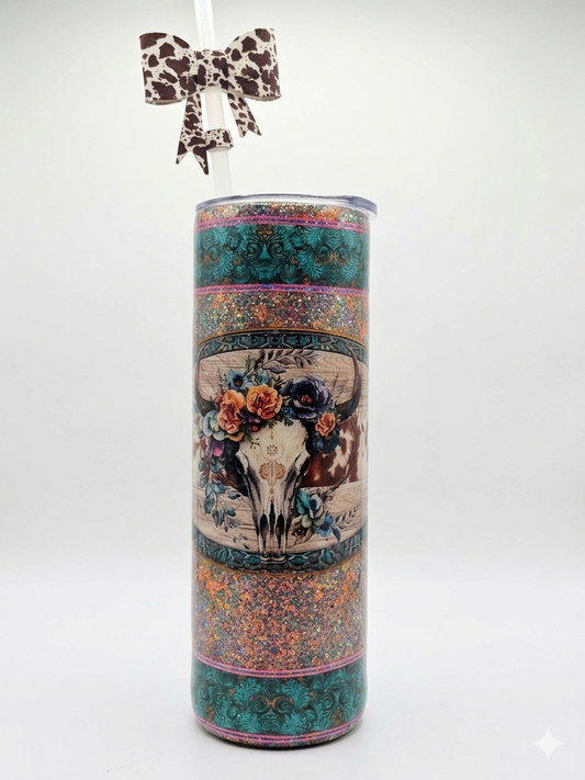 Tumbler, Bull skull Multimedia 20oz