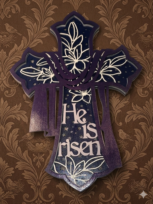 Lighted Cross, He is Risen