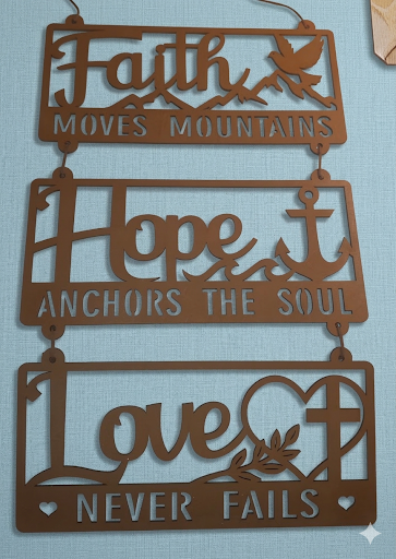 Faith Hope Love Wall Hanging