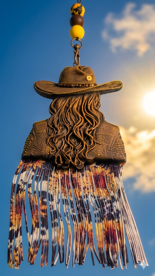 Freshie, Cowgirl w/sunflower fringe