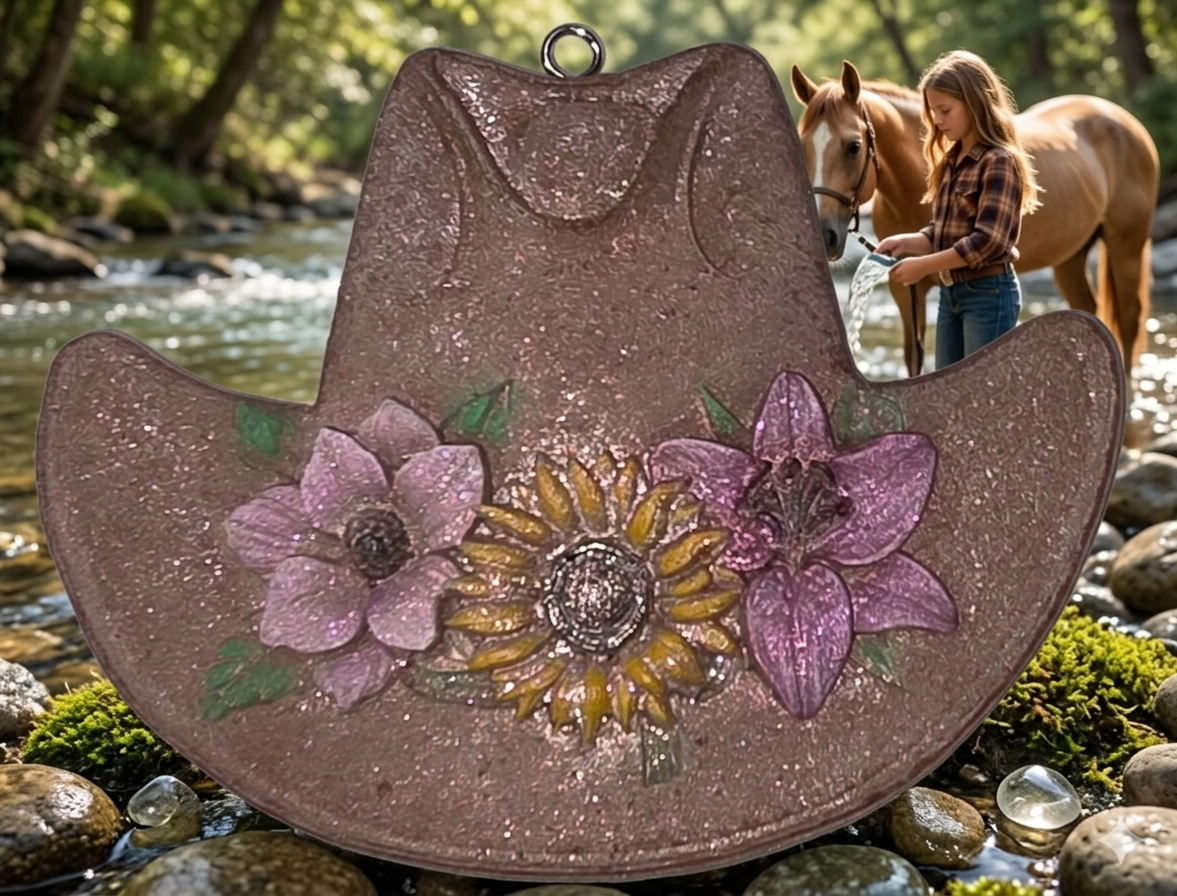 Freshie, hat, floral (Hanger sold separate)