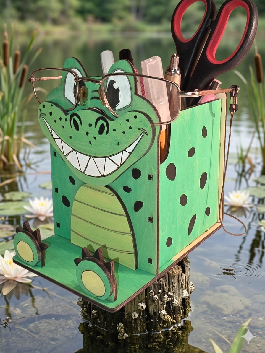 Holder - Pen, glasses, phone - Frog