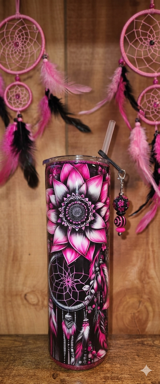 Tumbler, Dreams Pink/Black 30oz