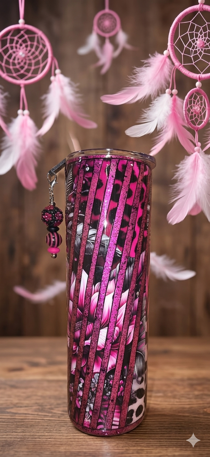 Tumbler, Dreams Pink/Black 30oz