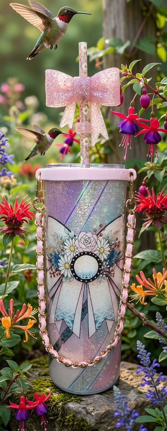 Tumbler, Floral Bow 20oz