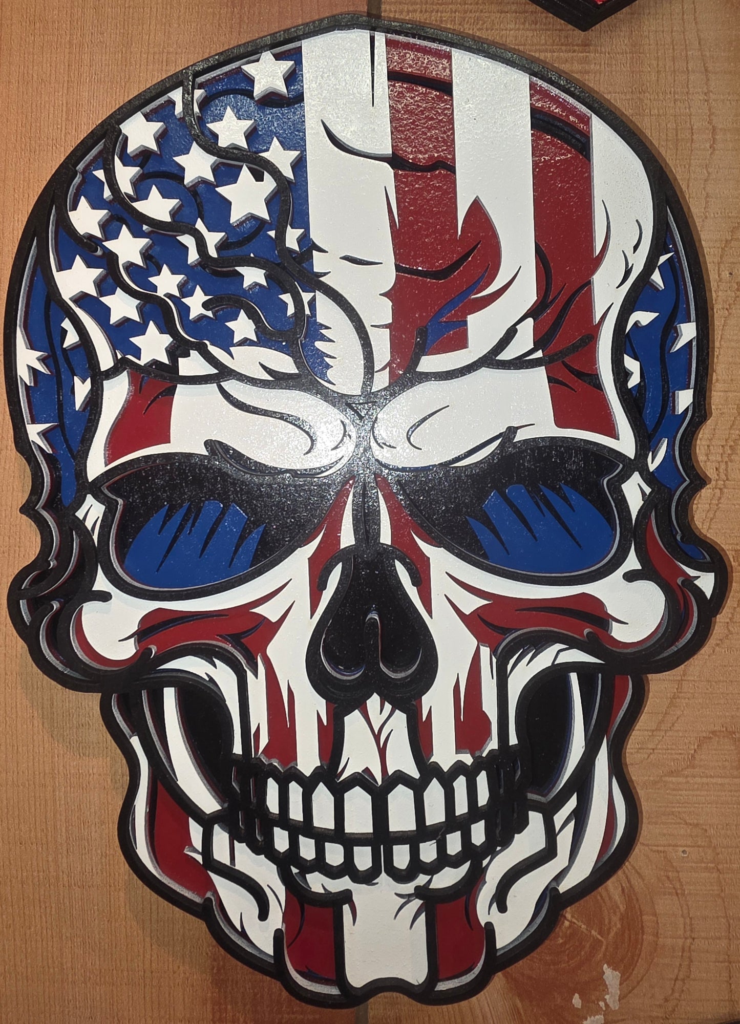 Punisher wall hanging, Black outline 2