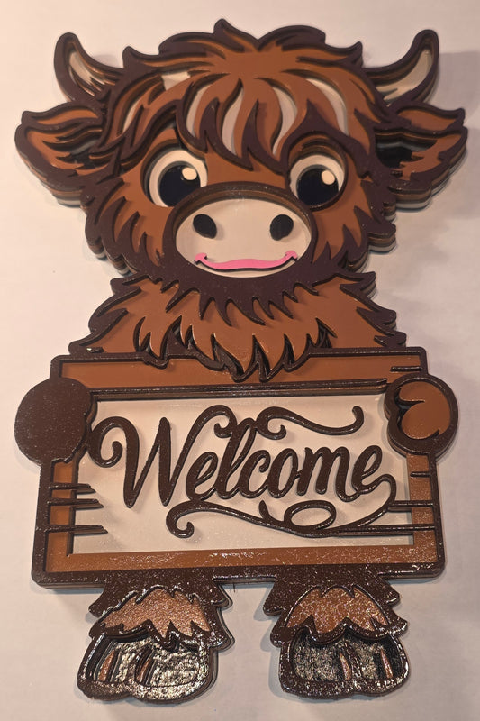 Welcome Cow Sign
