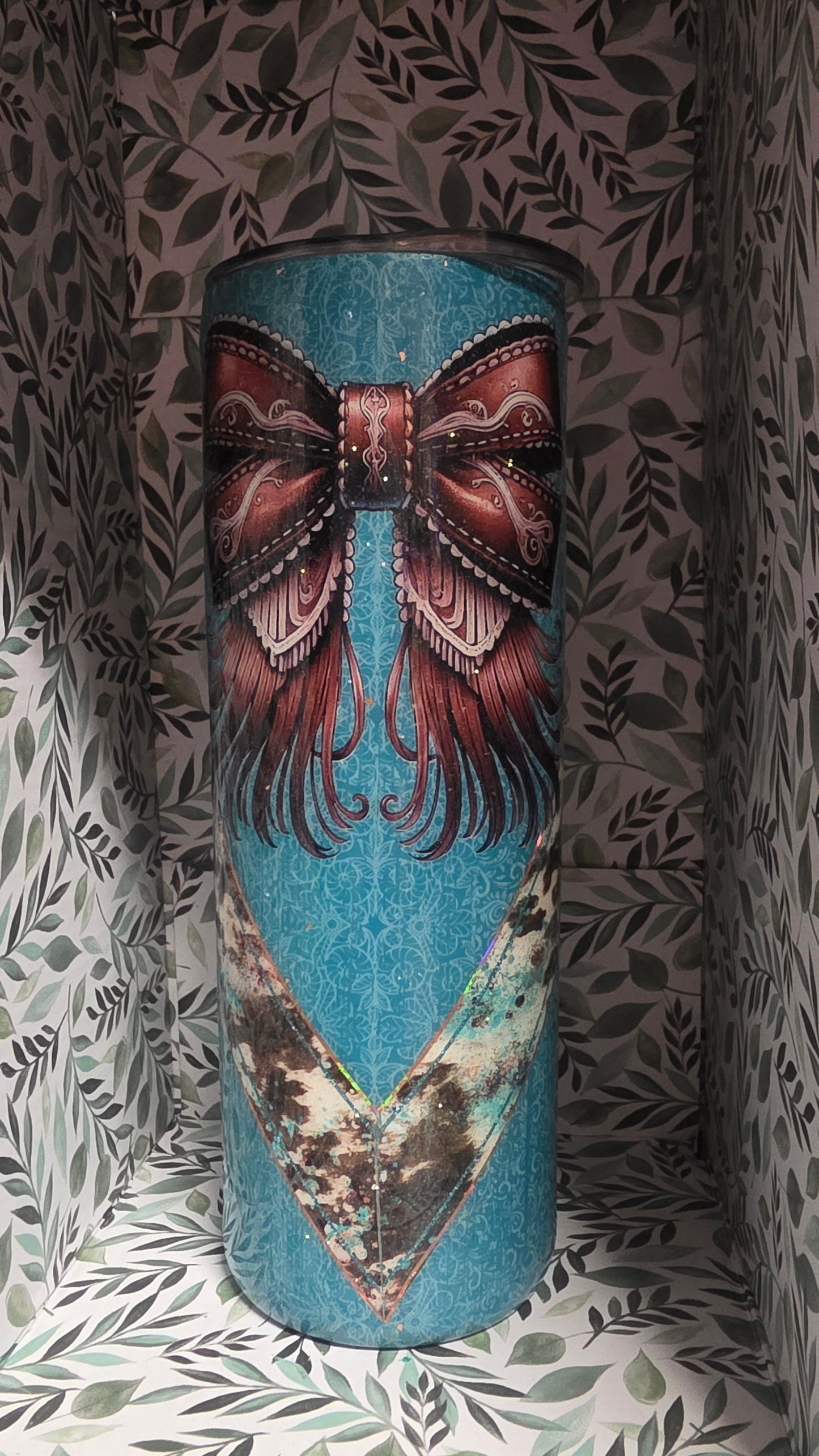 Tumbler, Western Bow w/Cow Print, 20oz