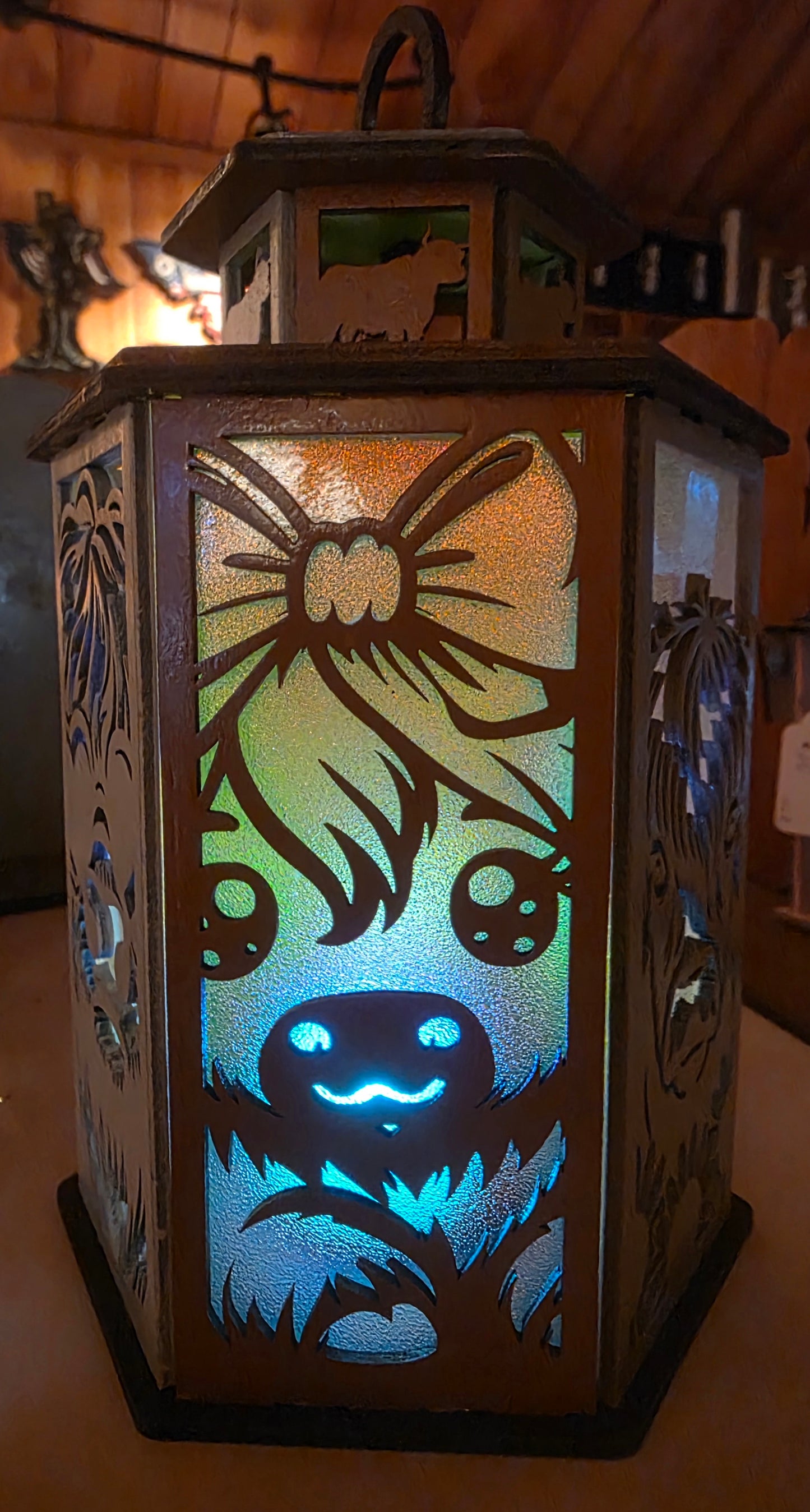 Lantern, Cow (Battery operated Tea light included)