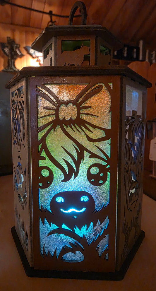 Lantern, Cow (Battery operated Tea light included)