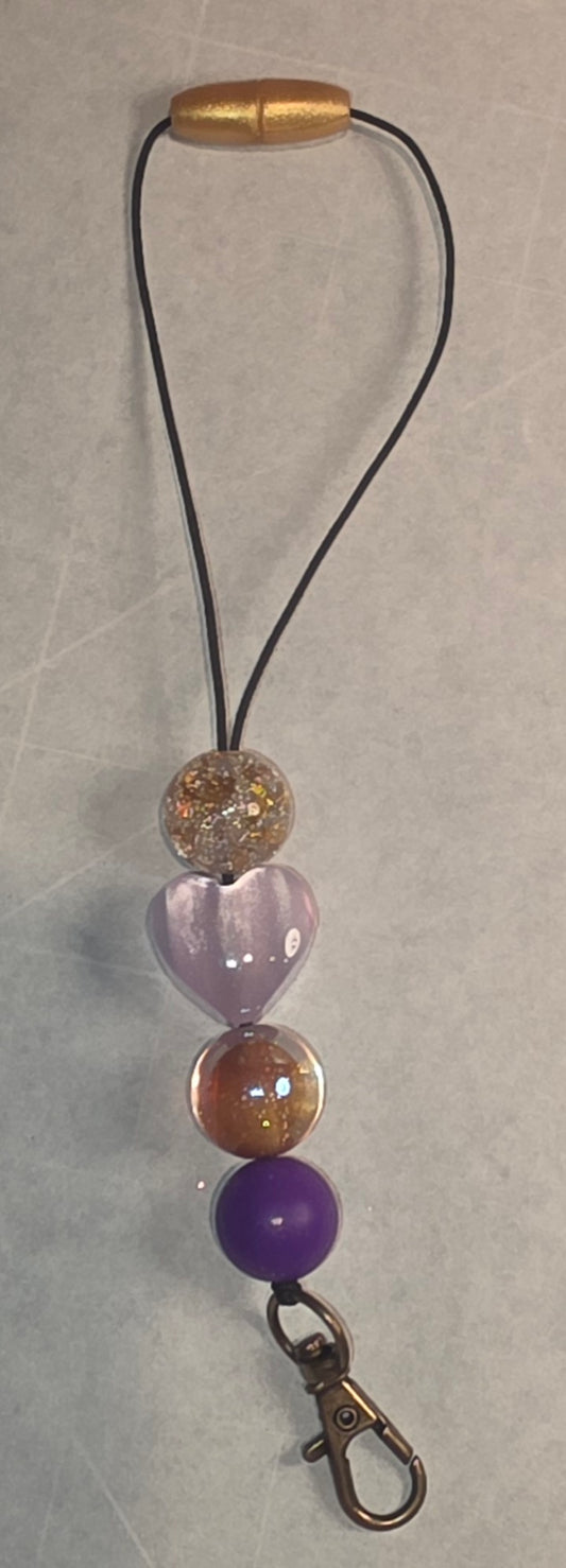 Hanger, Purple/Gold Heart