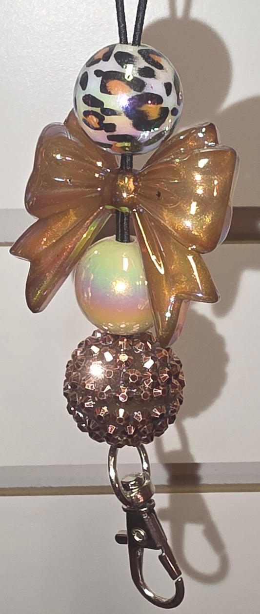 Hanger, Gold Bow/Leopard
