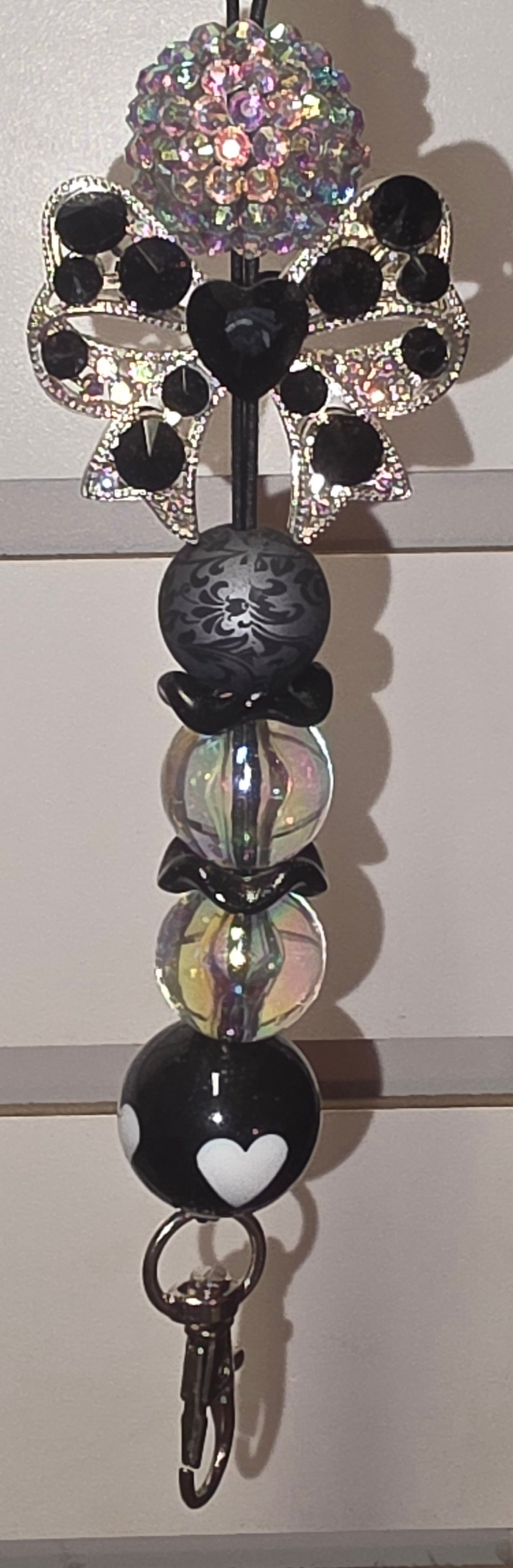 Hanger, Bow w/Rhinestones, Black