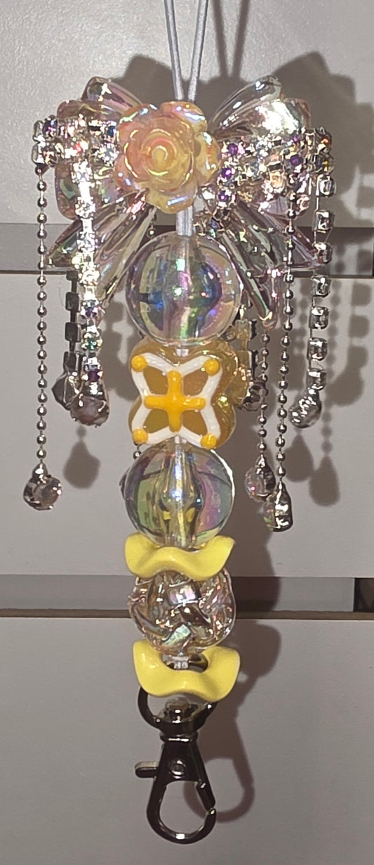 Hanger, Yellow Rose w/Rhinestones
