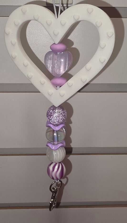 Hanger, Heart Purple/White