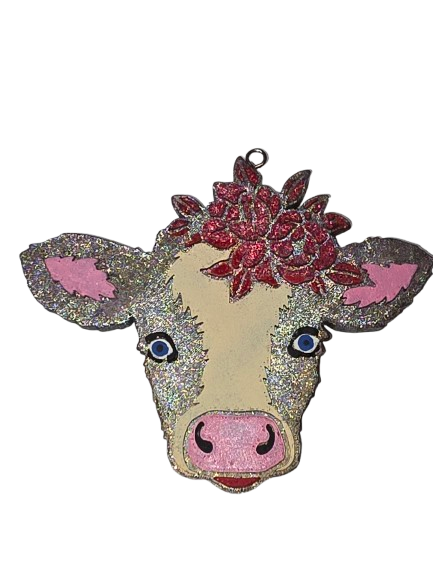 Freshie, Cow w/Flowers Red (Hanger sold separate)