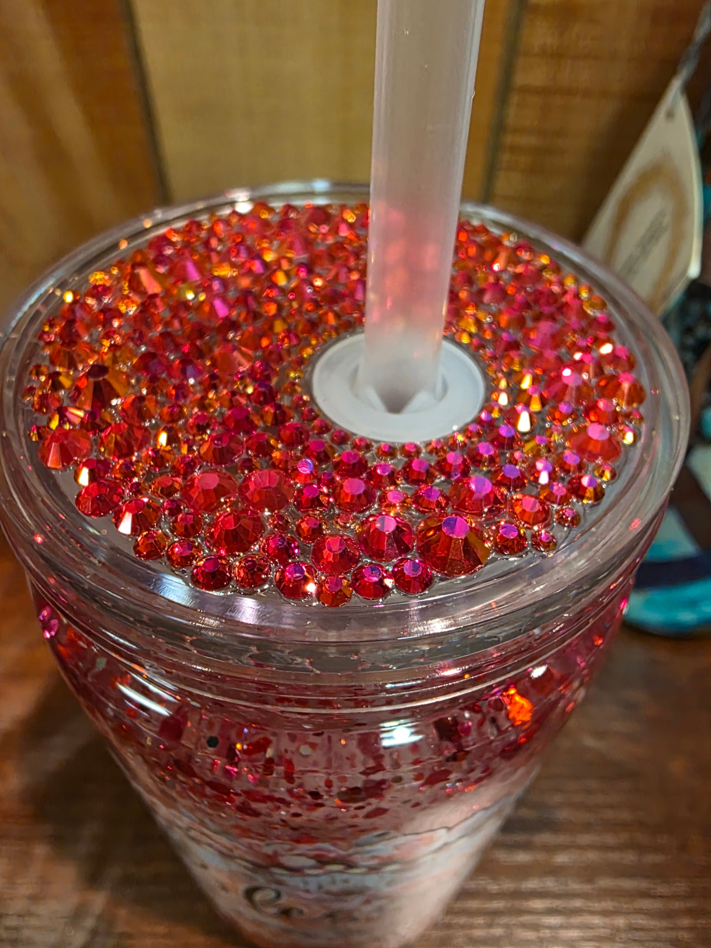 Glitter Globe, Blessed (Red) 16oz