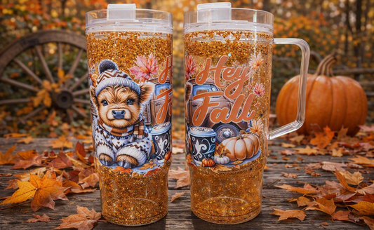 Tumbler,  Glitter Globe - Hey Fall 40oz