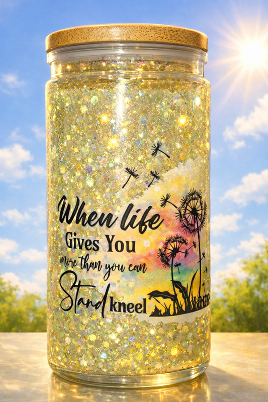 Glitter Globe, Kneel, Yellow 20oz