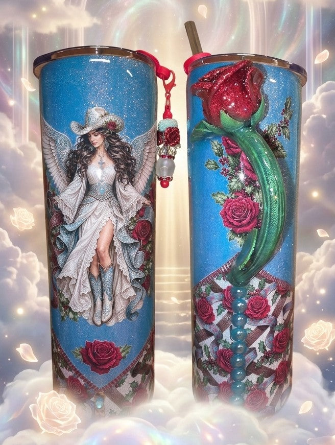 Tumbler, Western Angel, Blue 30oz