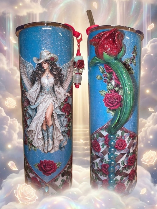 Tumbler, Western Angel, Blue 30oz