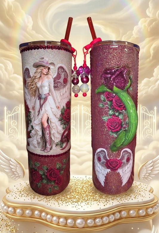 Tumbler, Western Angel, Red 30oz