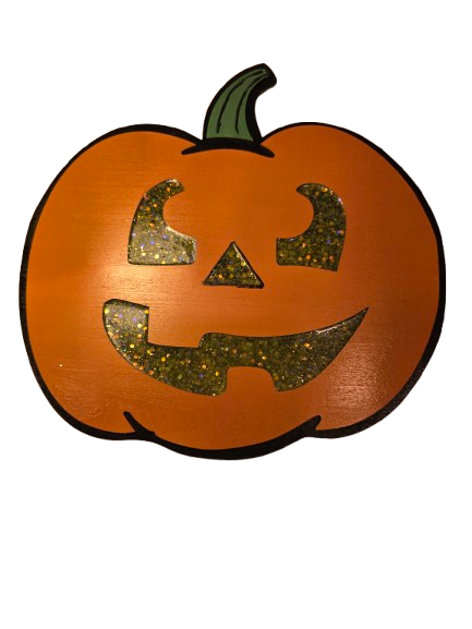 Glowing Pumpkin Wall Hanging