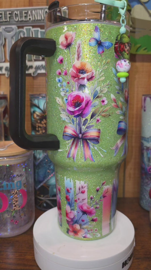 Tumbler, 40oz Floral Faith